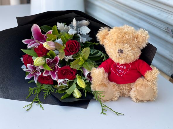 Buy Teddy Bear (with Love Heart) - Florist South Melbourne